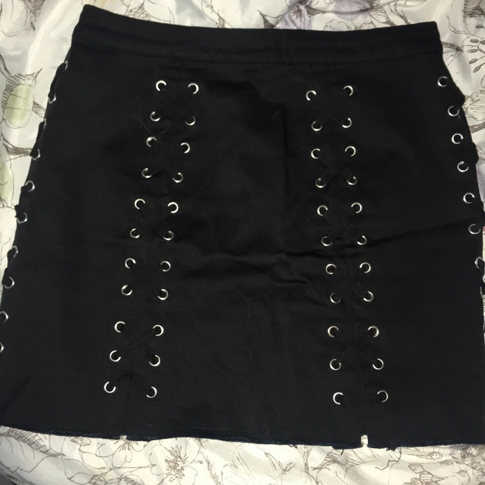 Black mini skirt